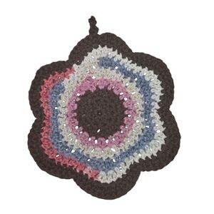 Handcrafted Multicolor Crochet Flower Pot Holder